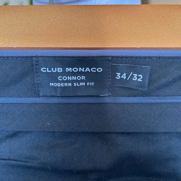 Club Monaco Blue/Grey Connor Modern Slim Fit Trousers - Picture 3 of 10